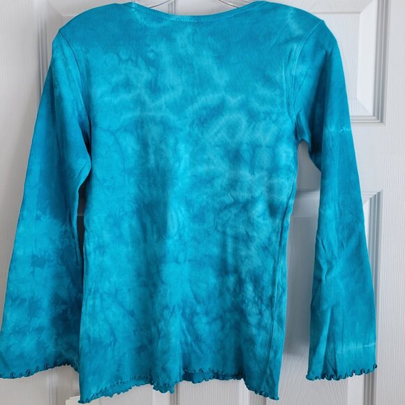 Girls Size XL(16) Knitworks Blue Long Sleeve Knit Top w/Butterfly Artwork - Picture 4 of 4
